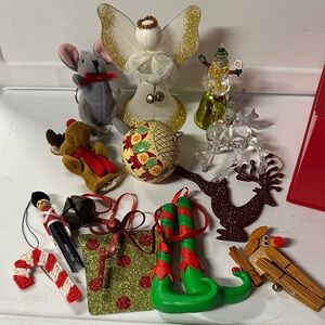 ***SOLD***Christmas Ornament Collection with Angel and Reindeer